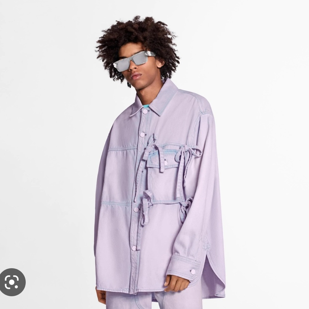 Louis Vuitton mens bleached denim shirt